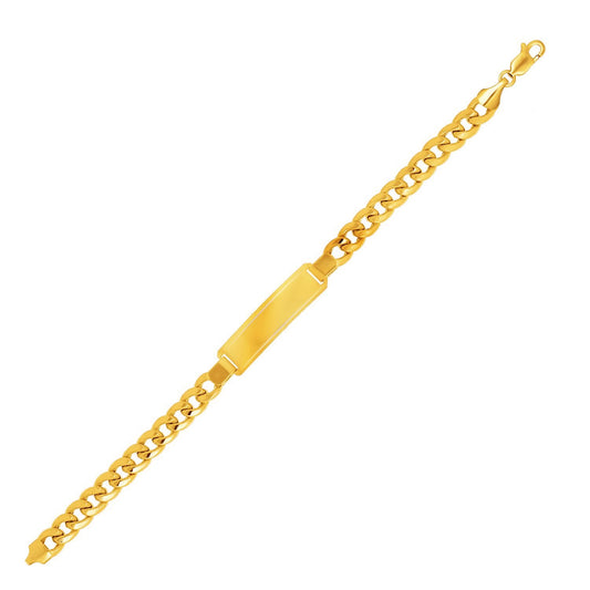 Size: 8.5'' - 14k Yellow Gold Men's ID Cuban Chain Bracelet