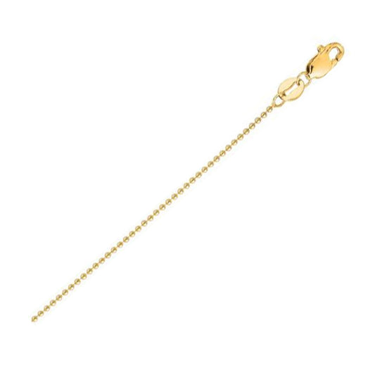 Size: 24 - 14k Yellow Gold Bead Chain (2.50 mm)