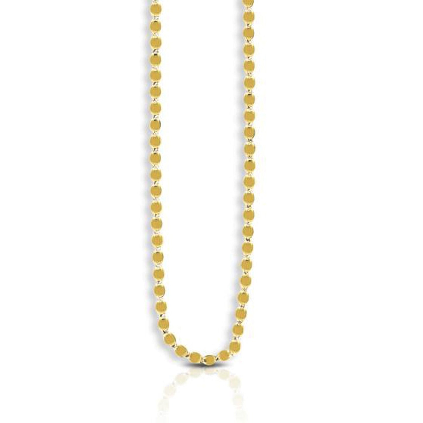 Size: 24 - 14k Yellow Gold Oval Mirror Chain (2.20 mm)