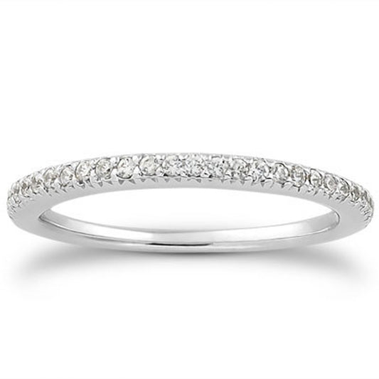 Size: 4.5 - 14k White Gold Fancy Engraved Pave Diamond Wedding Ring Band