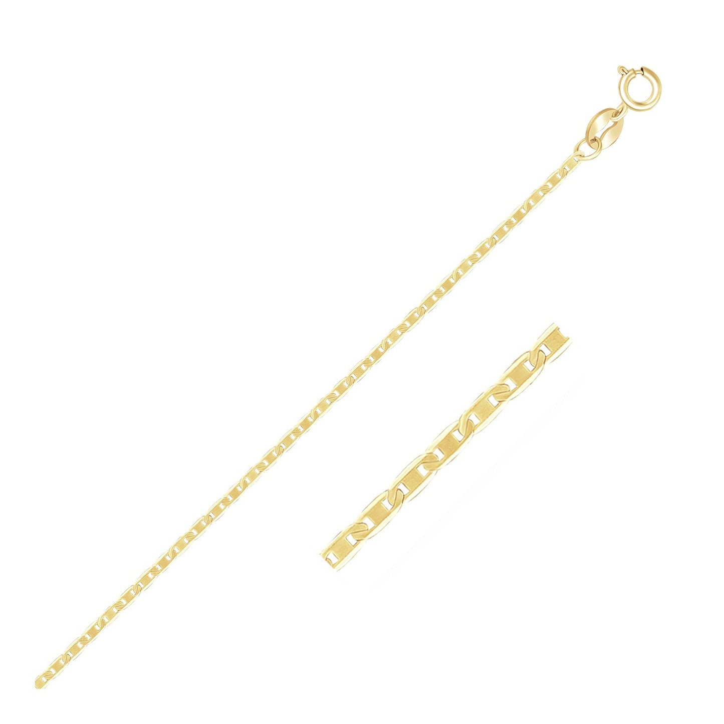 Size: 16'' - 10k Yellow Gold Mariner Link Chain (1.20 mm)