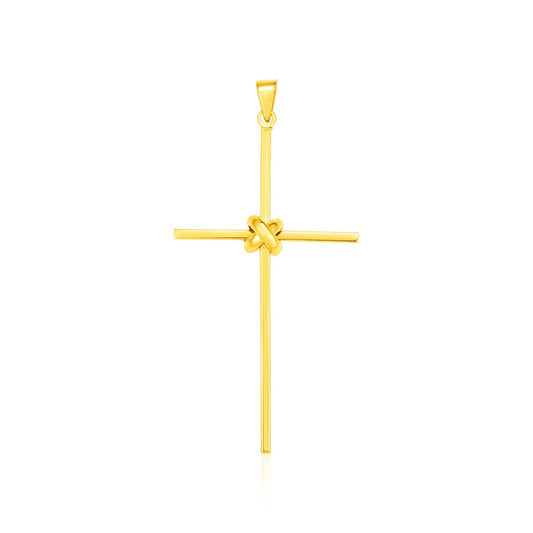 14k Yellow Gold Bar Style Cross Pendant