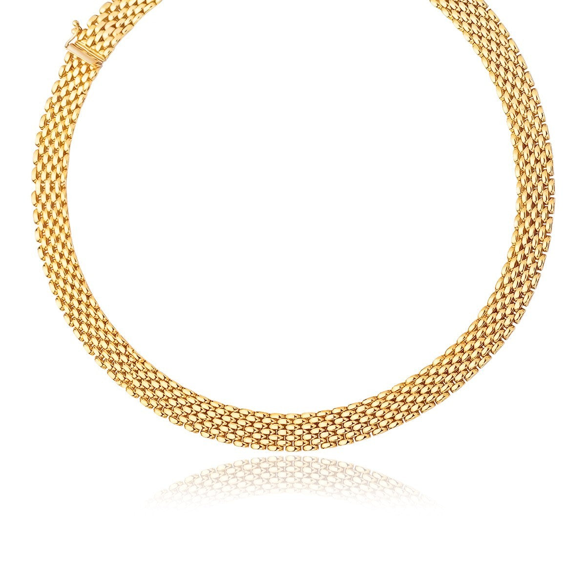 Size: 17'' - 14k Yellow Gold Flexible Panther 9.0mm Line Necklace