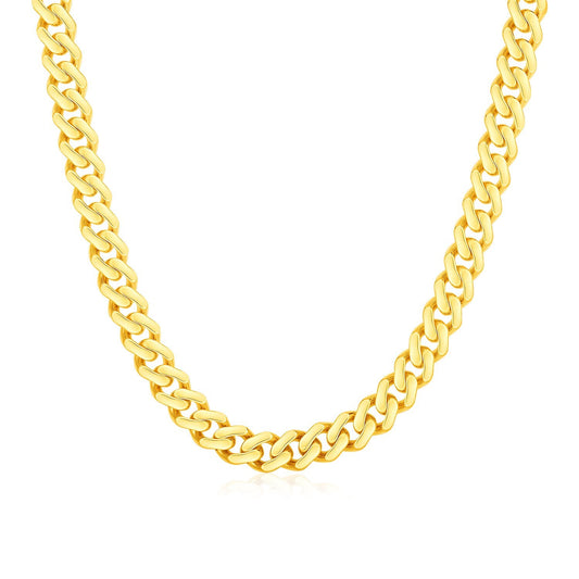 Size: 22'' - 14k Yellow Gold Polished Miami Cuban Chain Necklace