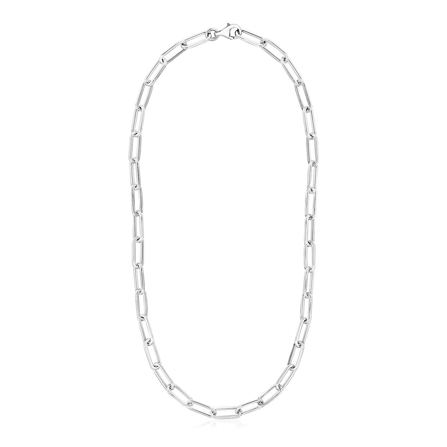 Size: 18'' - Sterling Silver Paperclip Chain Necklace