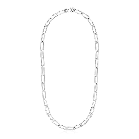 Size: 18'' - Sterling Silver Paperclip Chain Necklace