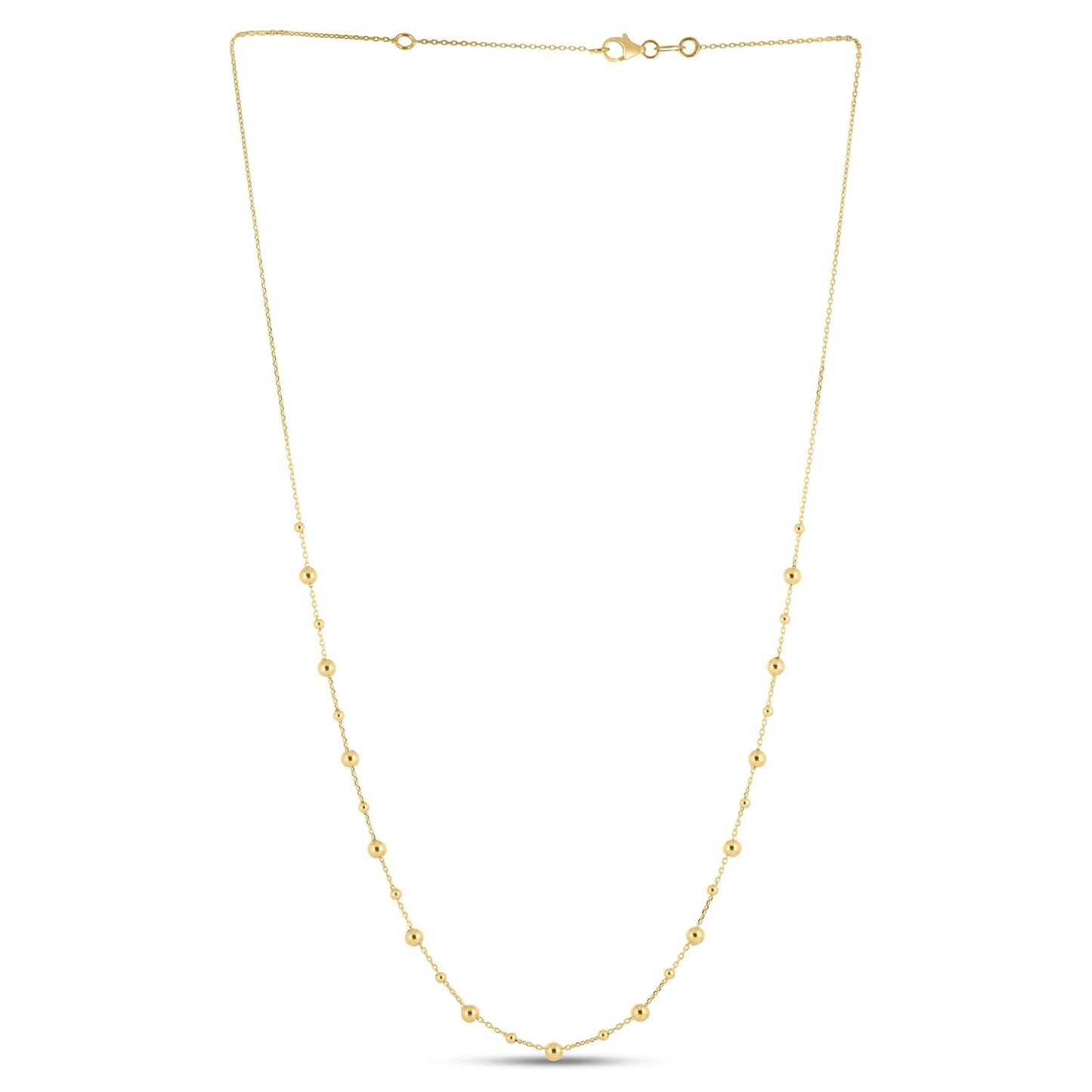 Size: 18 - 14k Yellow Gold Bead Necklace