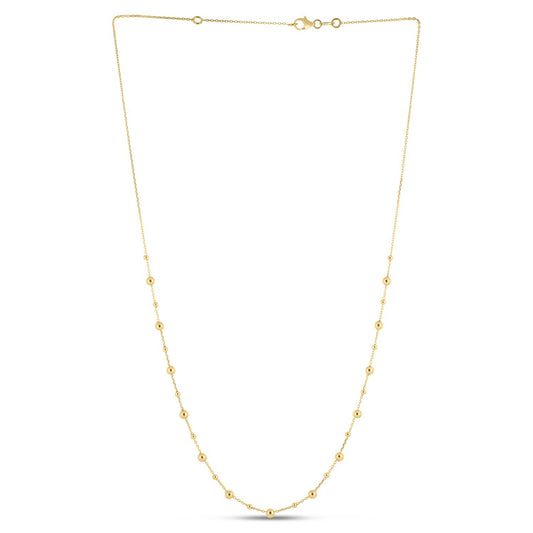 Size: 18 - 14k Yellow Gold Bead Necklace