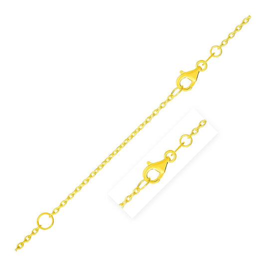 Size: 18'' - Extendable Cable Chain in 14k Yellow Gold (1.20 mm)