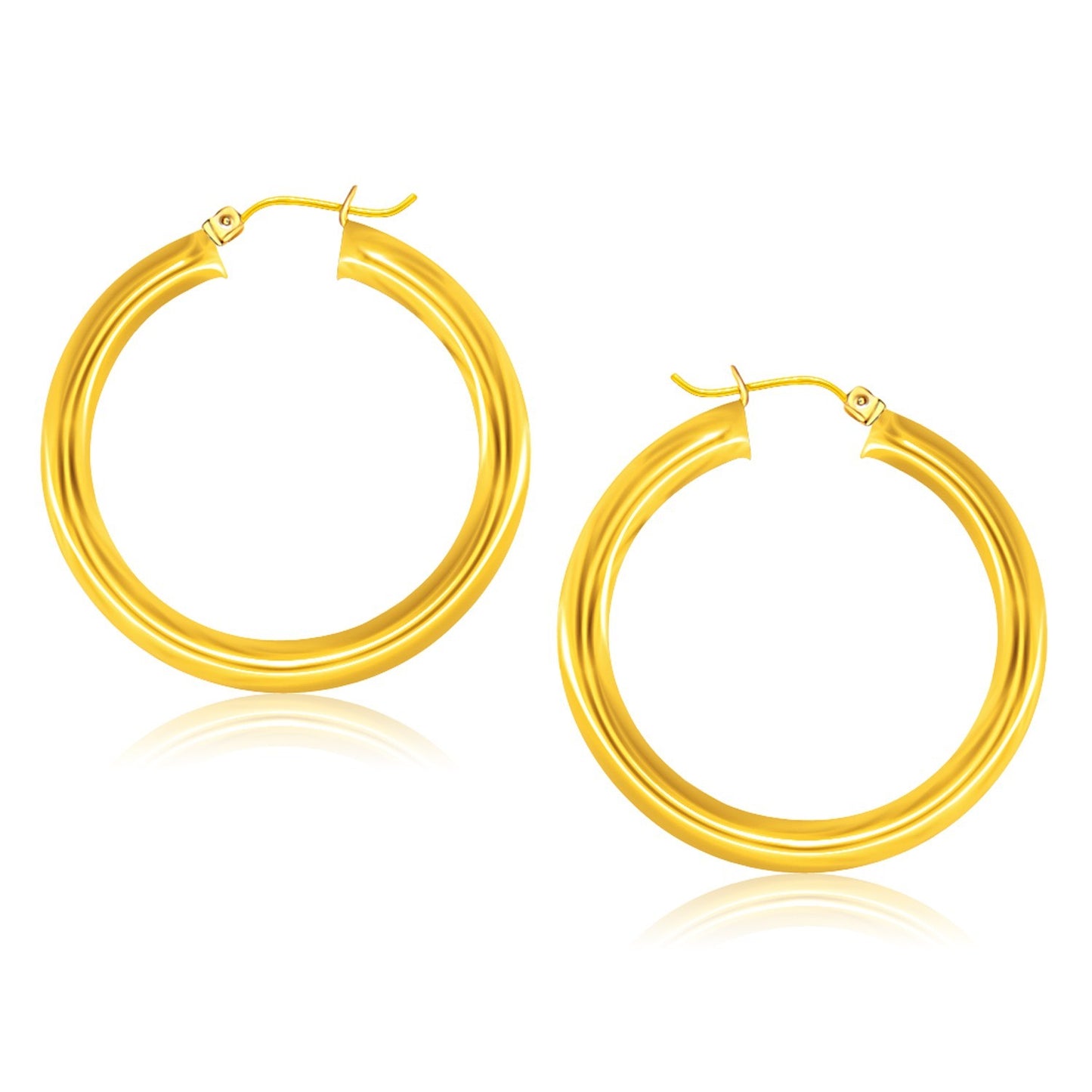 14k Yellow Gold Polished Hoop Earrings (5x40mm)