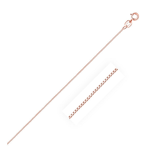 Size: 18'' - 14k Rose Gold Classic Box Chain 0.60 mm