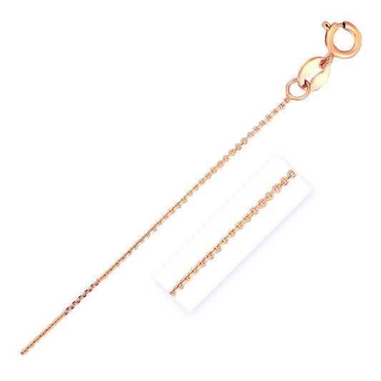 Size: 16'' - 14k Rose Gold Diamond Cut Cable Link Chain (0.68 mm)