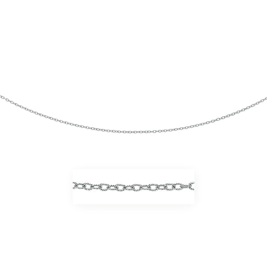 Size: 20'' - 14k White Gold Pendant Chain with Textured Links (2.30 mm)