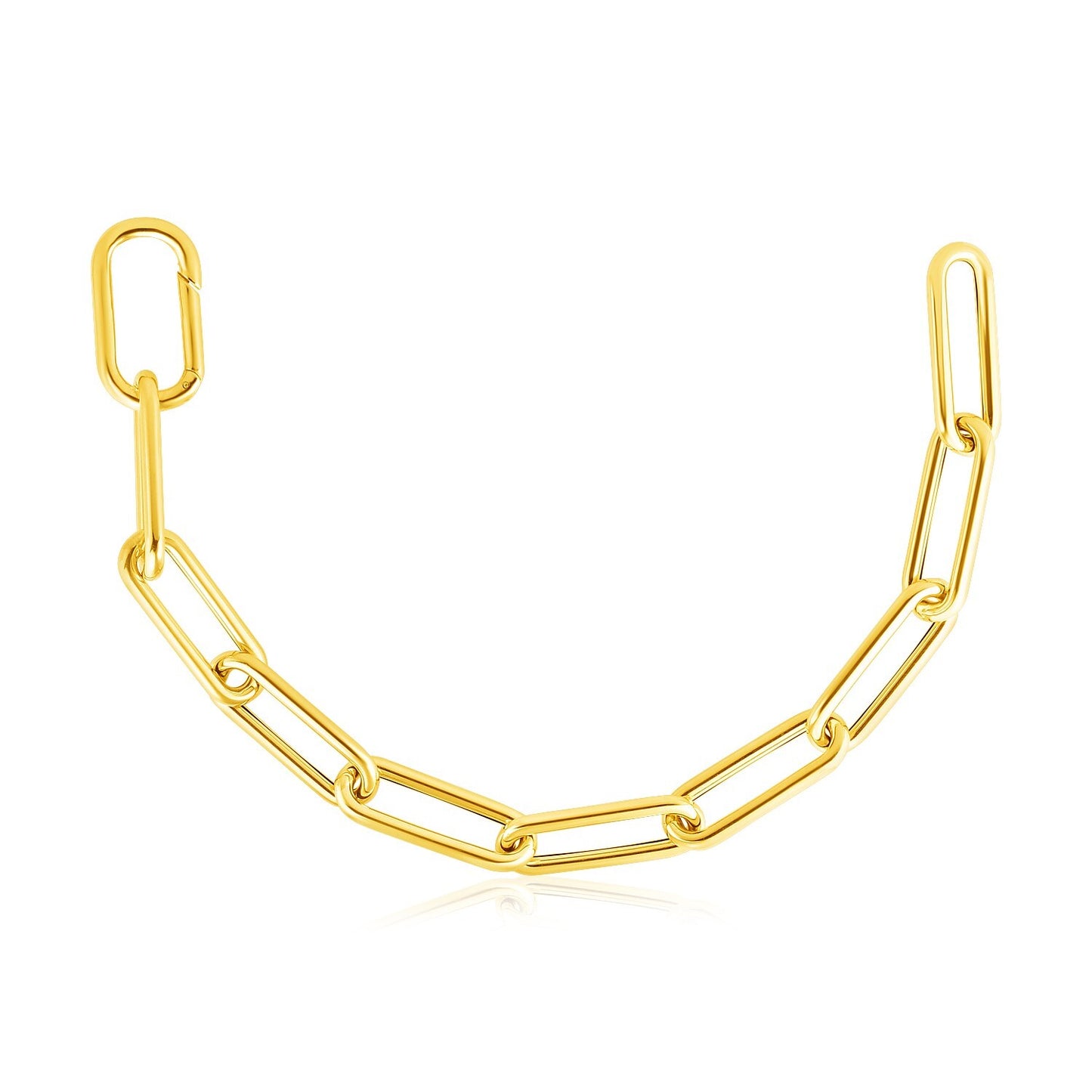 Size: 18'' - 14k Yellow Gold Rounded Paperclip Chain Necklace