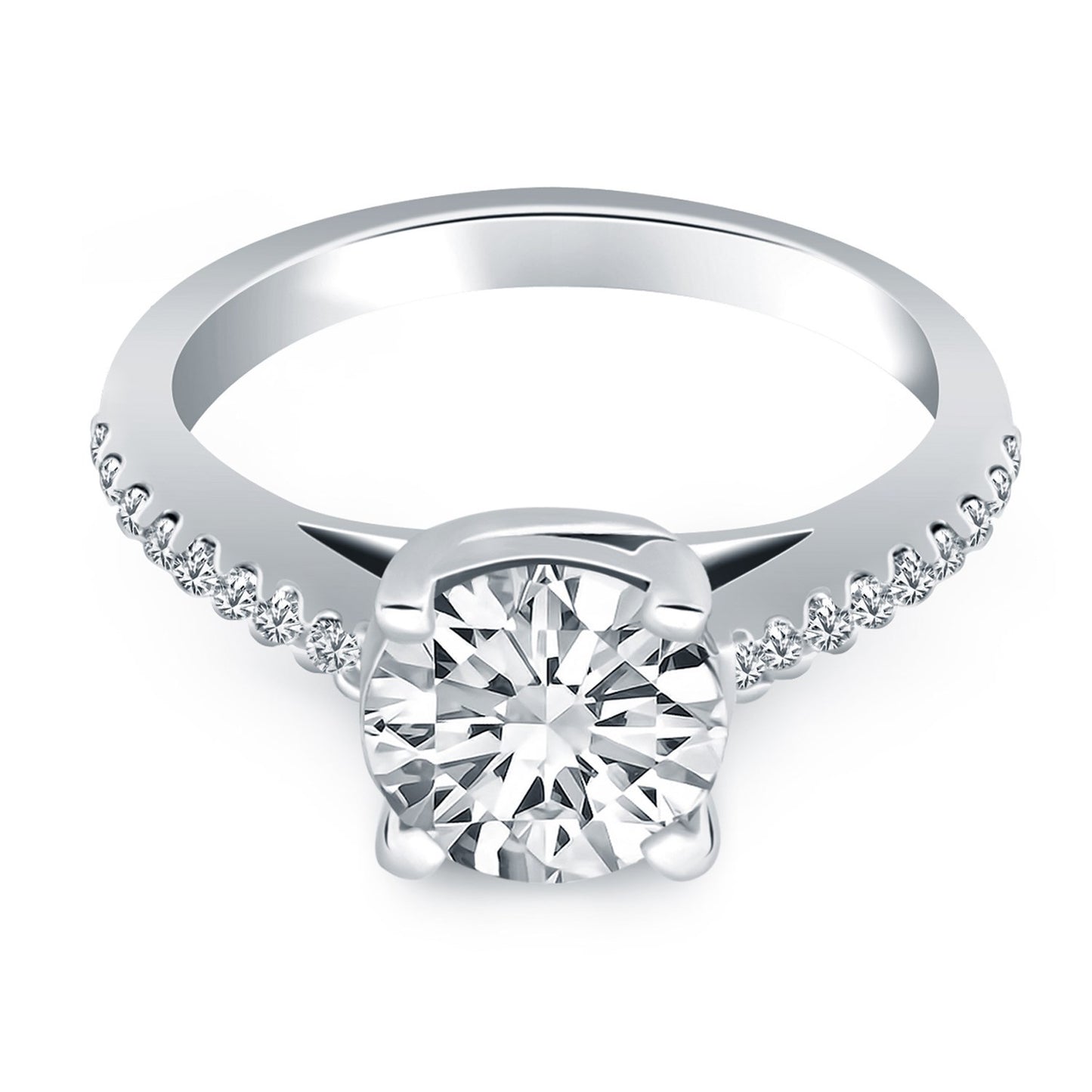 Size: 4.5 - 14k White Gold Trellis Diamond Engagement Ring