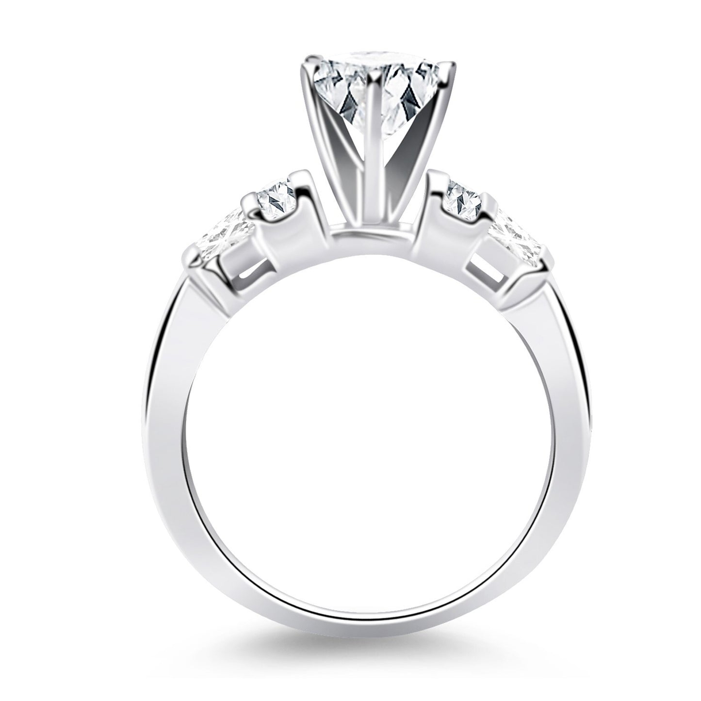 Size: 4 - 14k White Gold Multi Diamond Engagement Ring Mounting