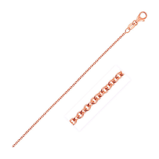 Size: 16 - 14k Rose Gold Round Cable Link Chain (1.25 mm)