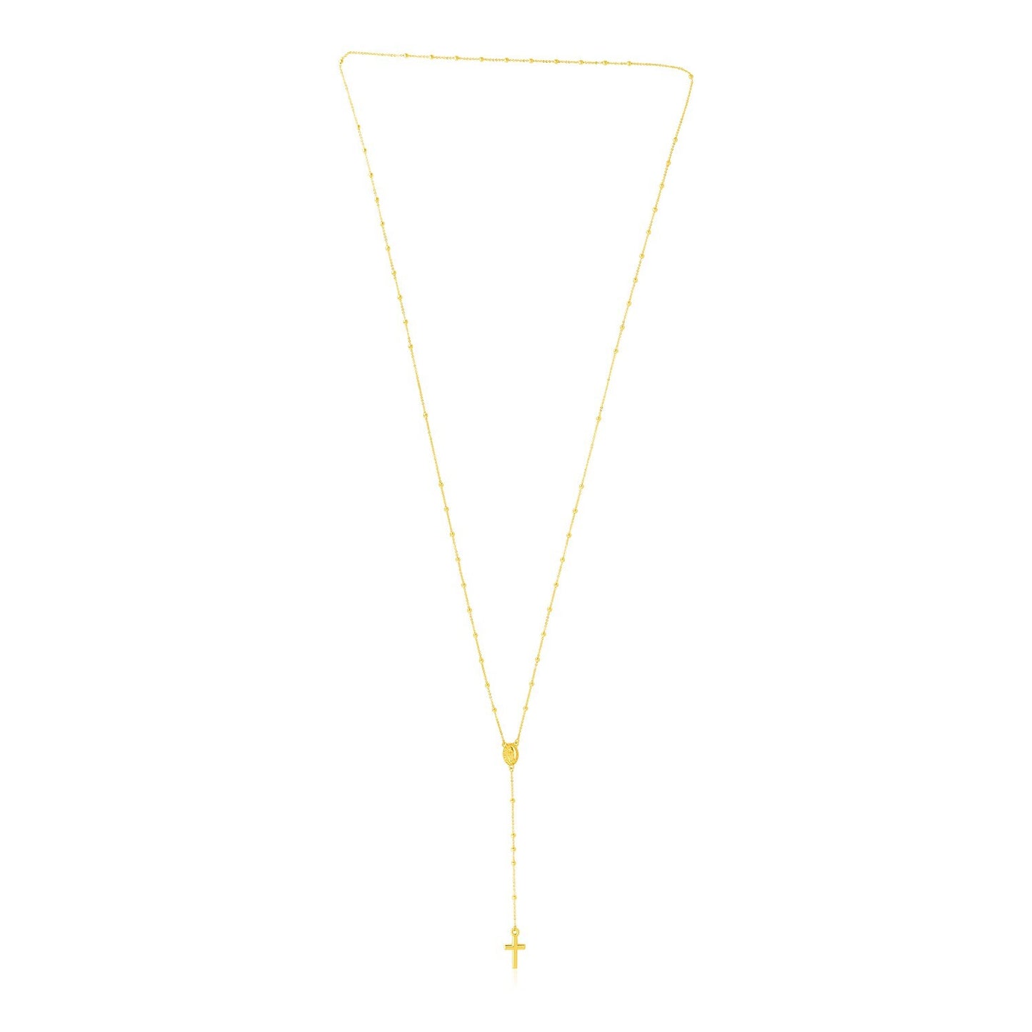 Size: 26'' - 14k Yellow Gold Rosary Necklace