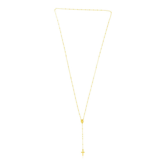 Size: 26'' - 14k Yellow Gold Rosary Necklace