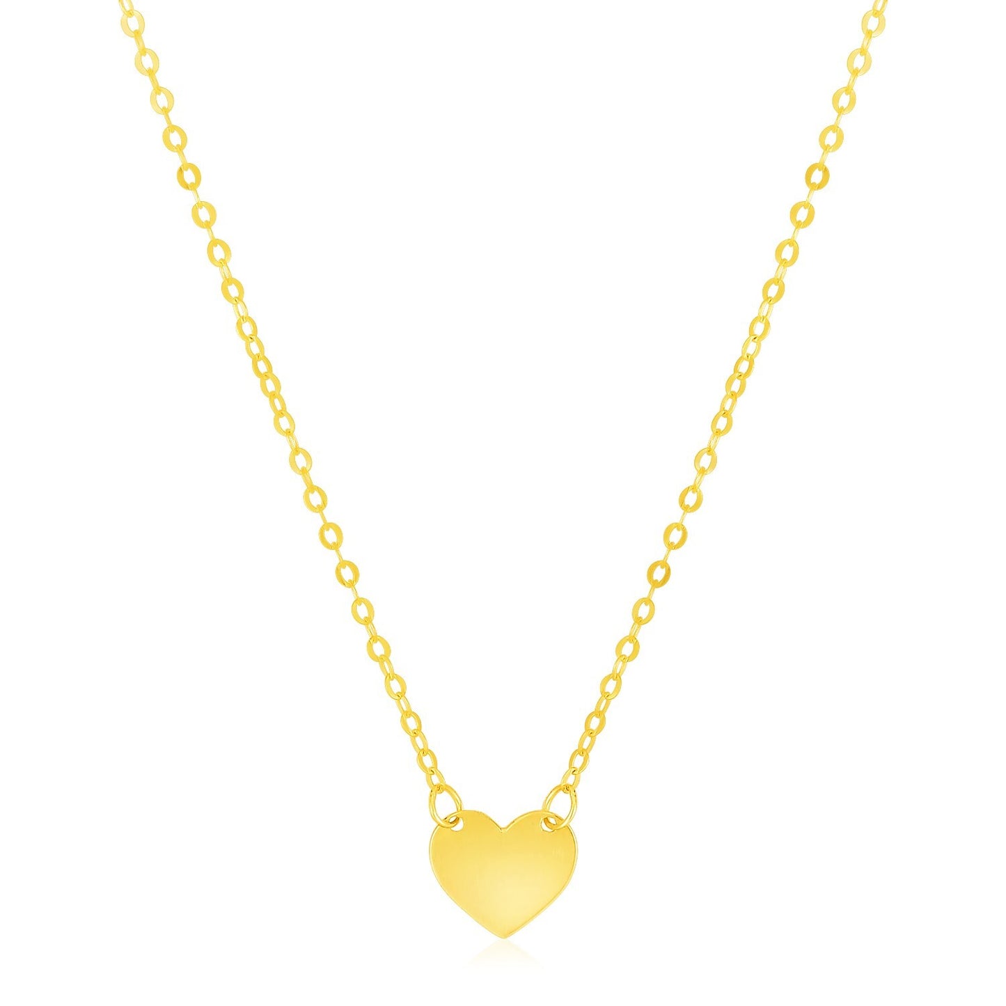 Size: 18'' - 14k Yellow Gold Polished Mini Heart Necklace