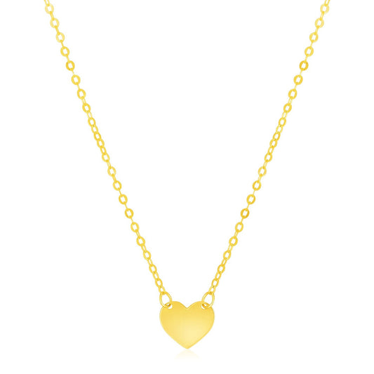 Size: 18'' - 14k Yellow Gold Polished Mini Heart Necklace