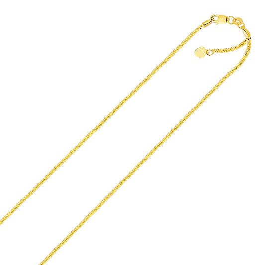 Size: 22'' - 10k Yellow Gold Adjustable Sparkle Chain (1.20 mm)