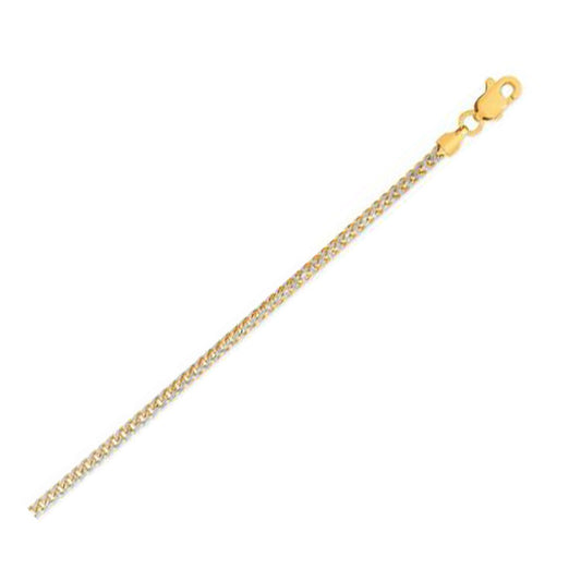 Size: 20 - 14k Yellow Gold Round Pave Franco Chain (2.30 mm)