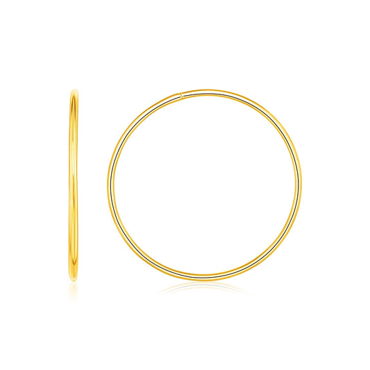 Endless Hoop Style Earrings in 14K Yellow Gold(1.2x30mm)