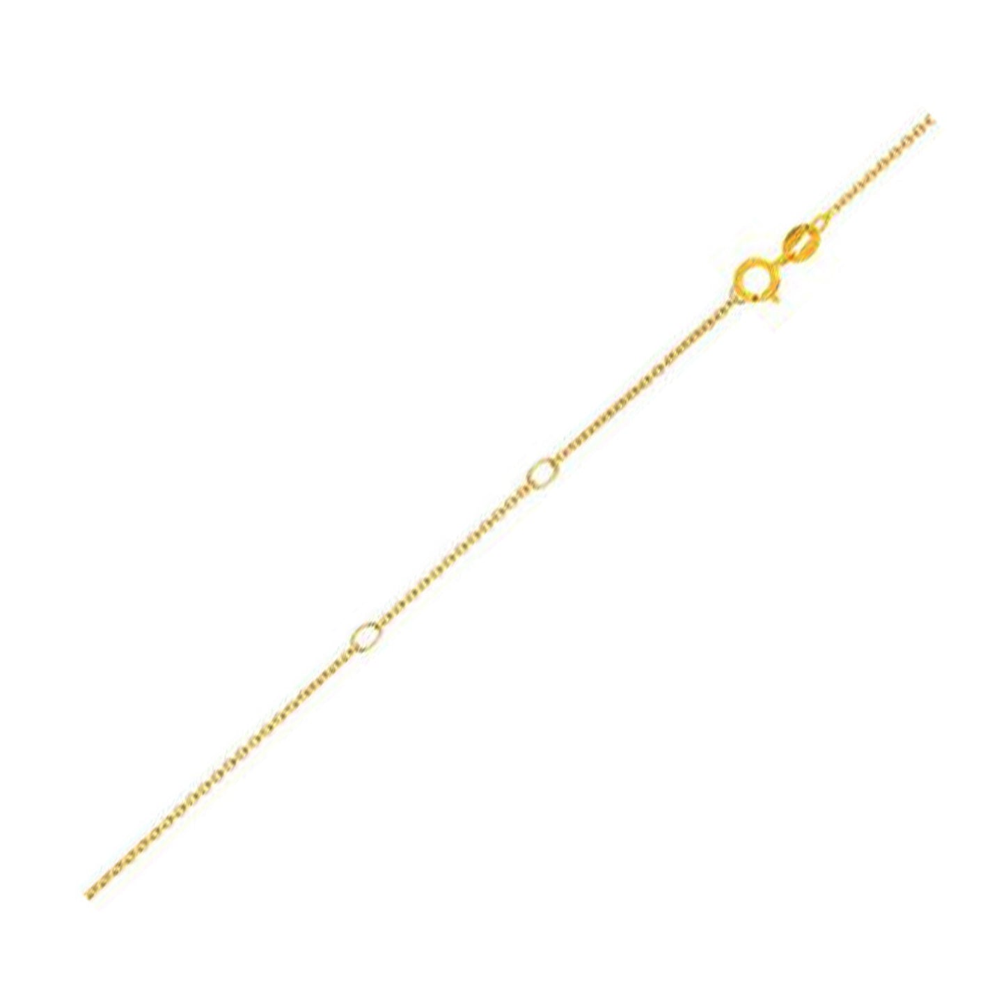 Size: 18 - Double Extendable Diamond Cut Cable Chain in Yellow Gold (0.87 mm)