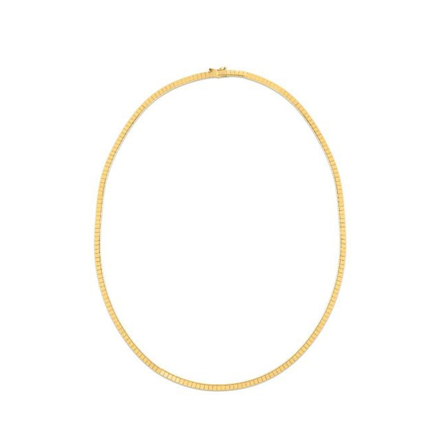 Size: 18 - 14k Yellow Gold Brick Omega Necklace