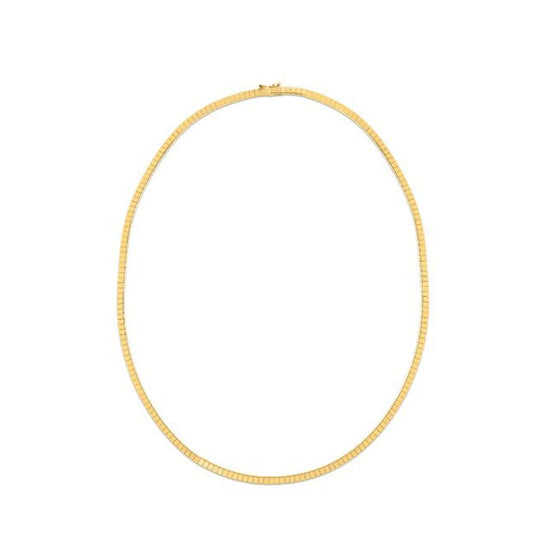 Size: 18 - 14k Yellow Gold Brick Omega Necklace