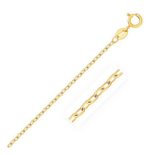 Size: 20'' - 14k Yellow Gold Faceted Cable Link Chain (1.2 mm)