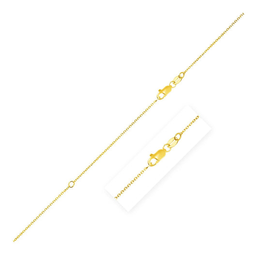 Size: 18'' - Extendable Cable Chain in 14k Yellow Gold (0.87 mm)