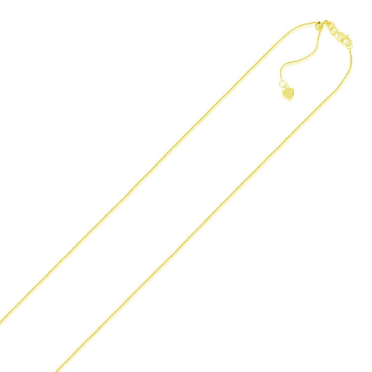 Size: 22'' - 14k Yellow Gold Adjustable Cable Chain (1.10 mm)