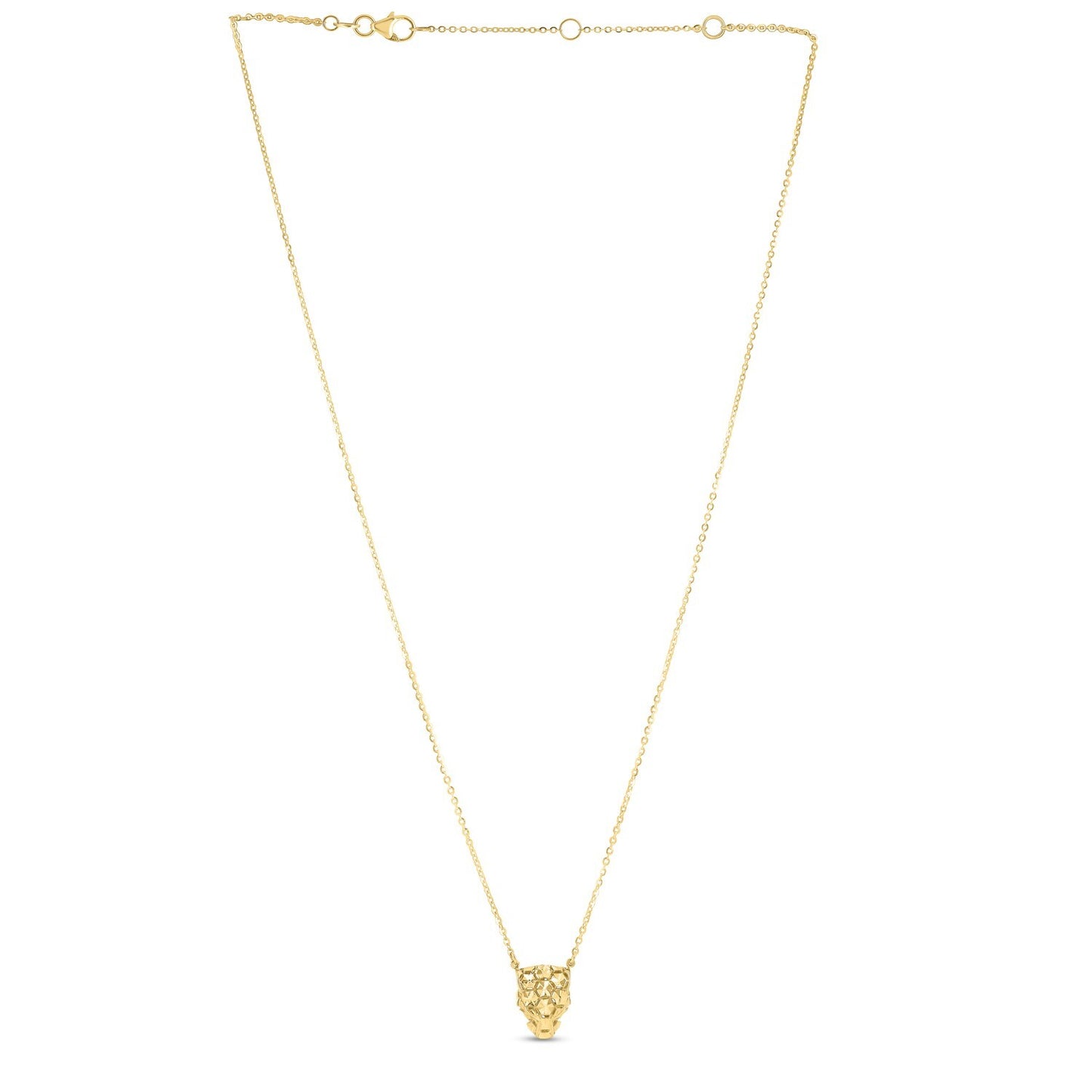 Size: 18 - 14k Yellow Gold Panther Head Necklace