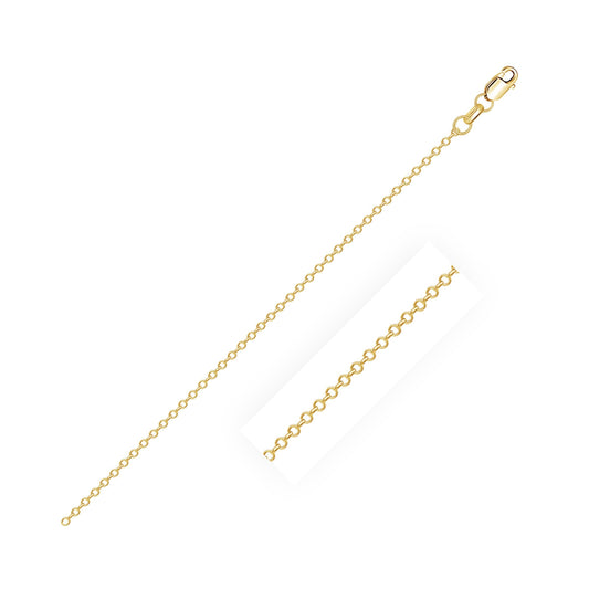 Size: 16 - 10k Yellow Gold Diamond Cut Cable Link Chain (0.87 mm)