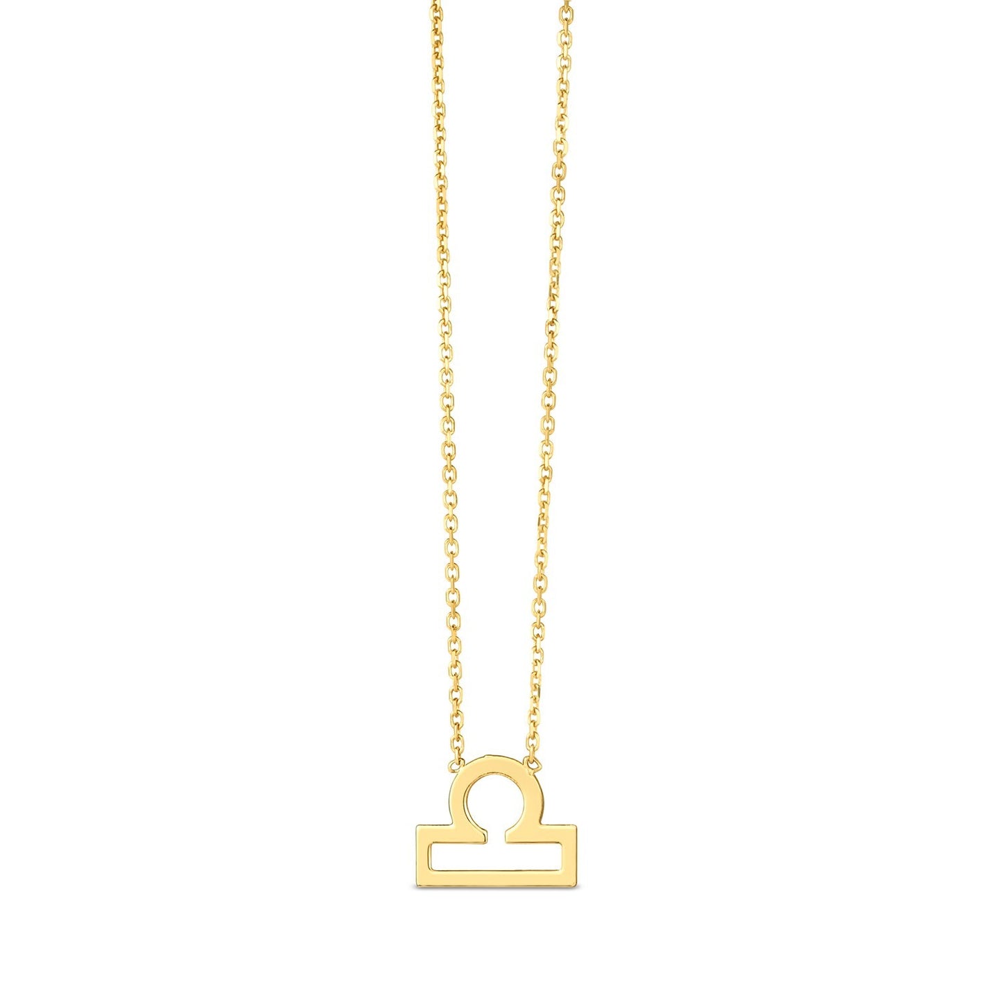 Size: 18 - 14K Yellow Gold Libra Necklace