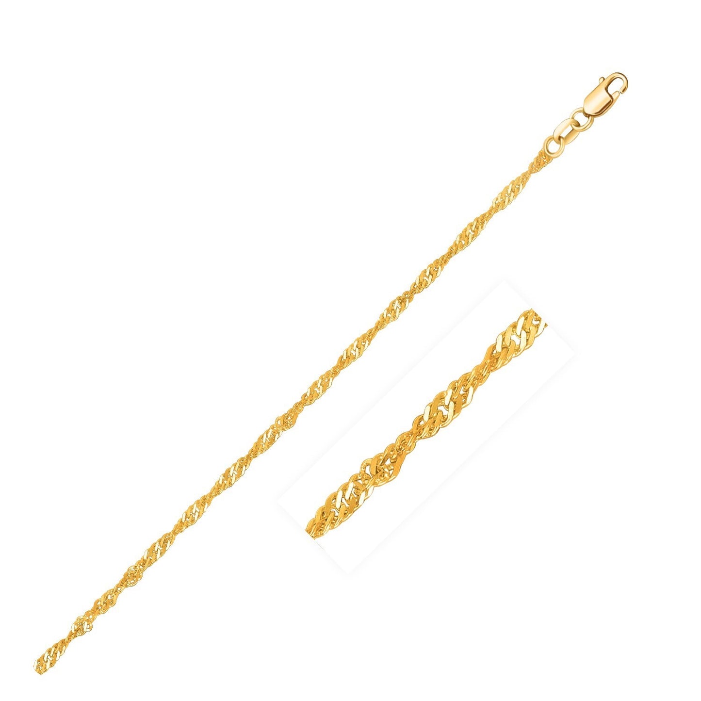 Size: 16 - 10k Yellow Gold Singapore Chain (1.80 mm)