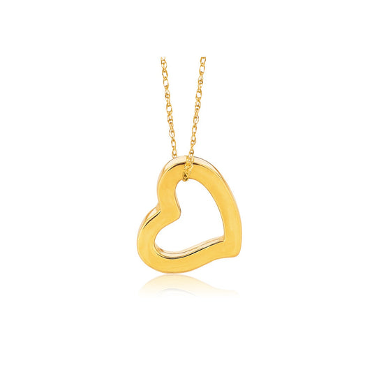 Size: 18 - 14k Yellow Gold Heart Pendant