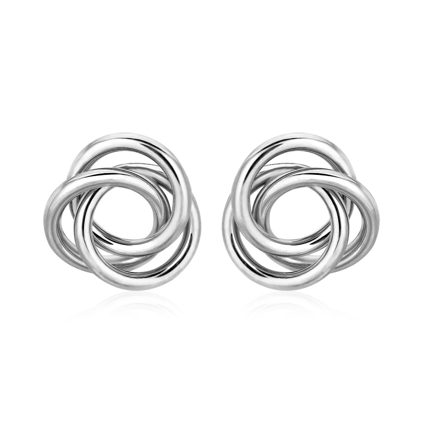 Polished Open Love Knot Earrings in Sterling Silver