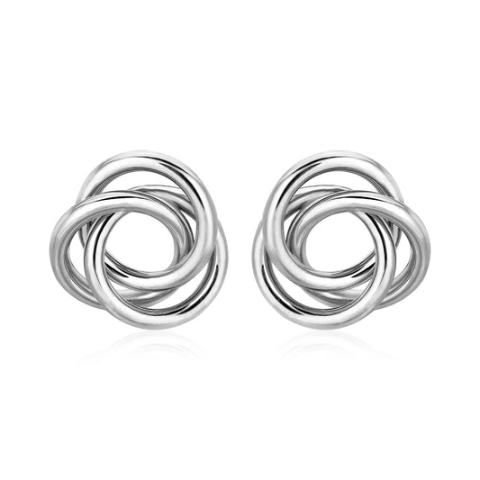 Polished Open Love Knot Earrings in Sterling Silver