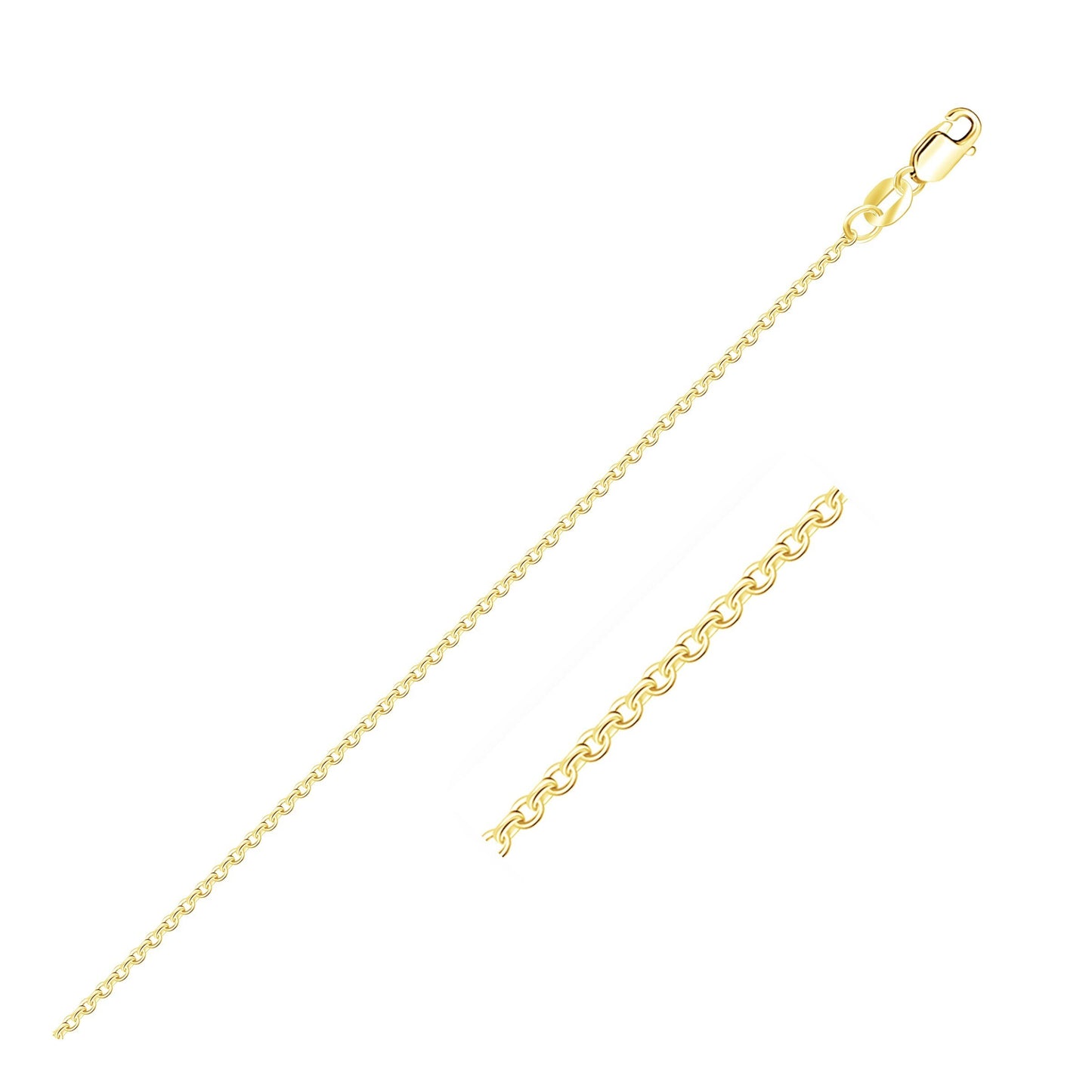 Size: 16 - 10k Yellow Gold Diamond Cut Cable Link Chain (1.10 mm)