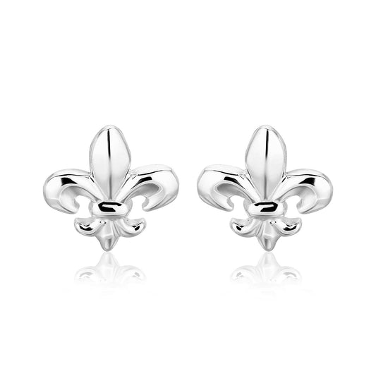 Sterling Silver Fluer De Lis Earrings