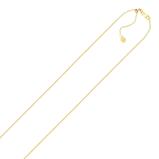 Size: 22'' - 10k Yellow Gold Adjustable Cable Chain (1.10 mm)