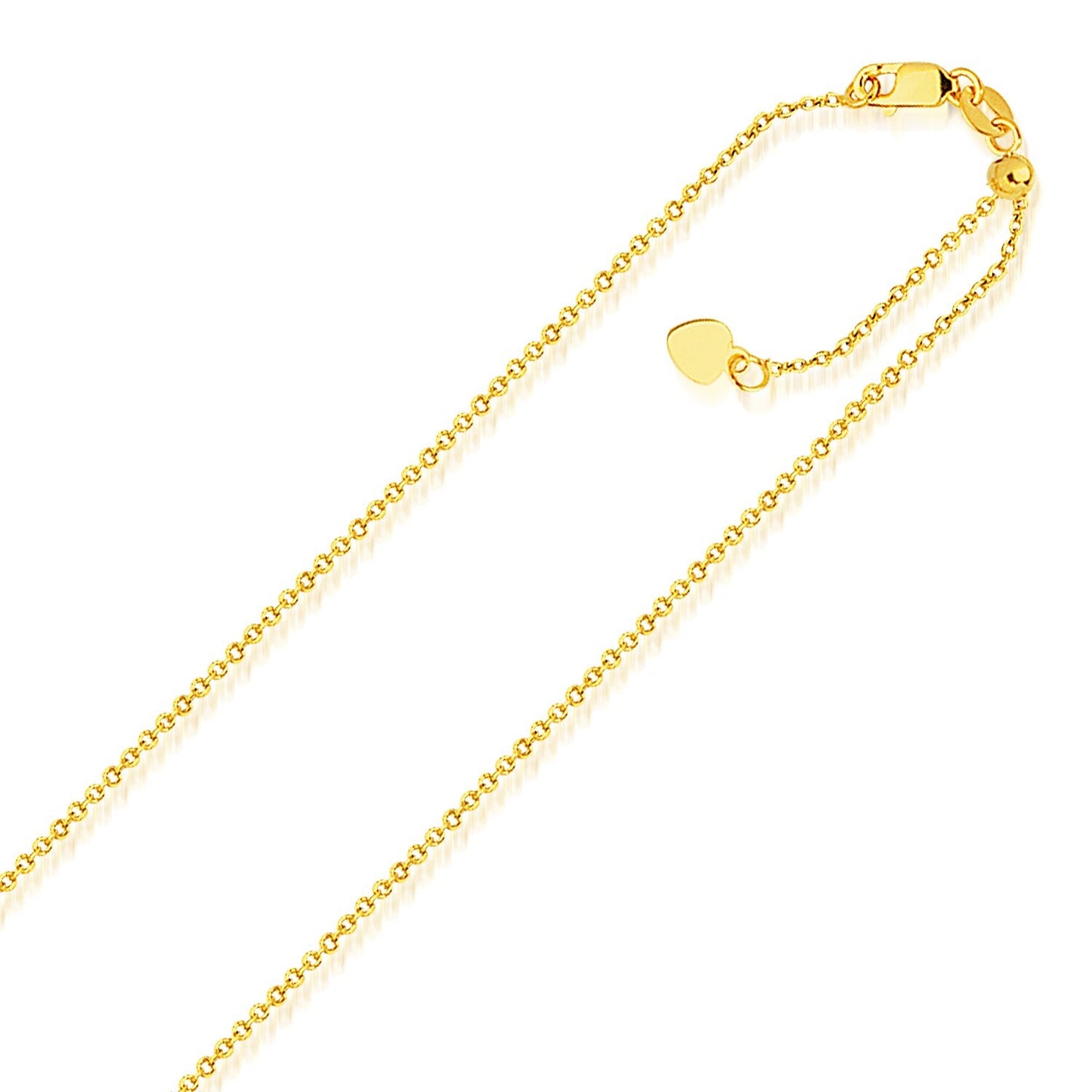 Size: 22'' - 14k Yellow Gold Singapore Style Adjustable Chain (1.40 mm)