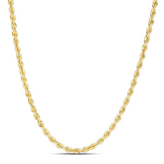 Size: 18 - 14k Yellow Gold Light Rope Chain (3.00 mm)