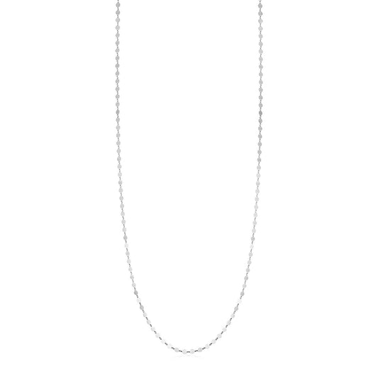 Size: 38'' - Sterling Silver Mirror Link Necklace