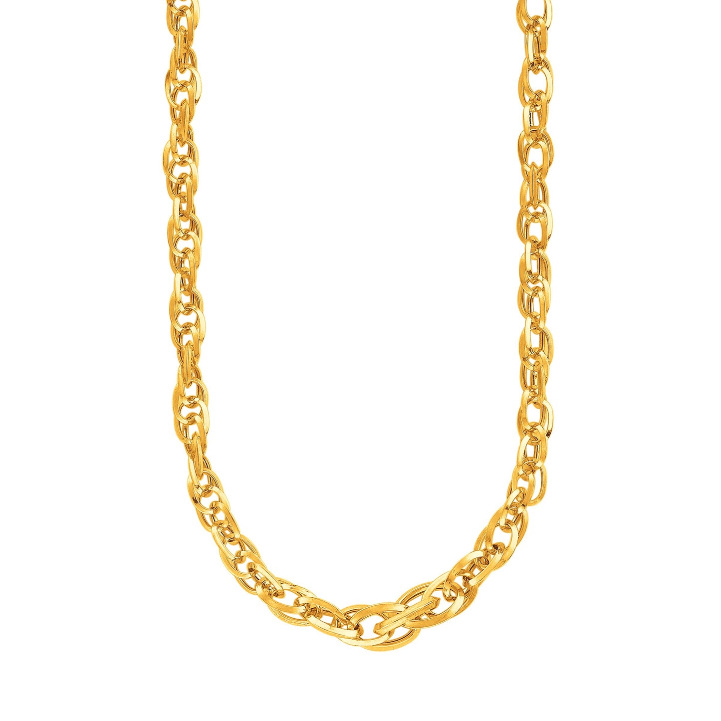 Size: 18'' - 14k Yellow Gold Ornate Prince of Wales Chain Necklace