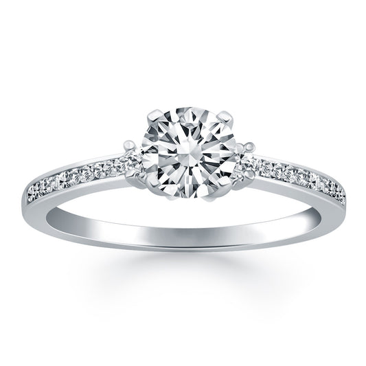 Size: 8.5 - 14k White Gold Diamond Accent Engagement Ring