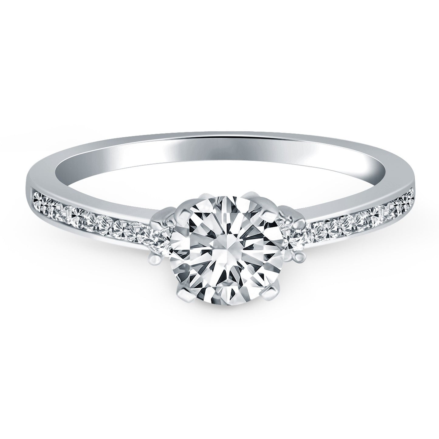 Size: 8.5 - 14k White Gold Diamond Accent Engagement Ring